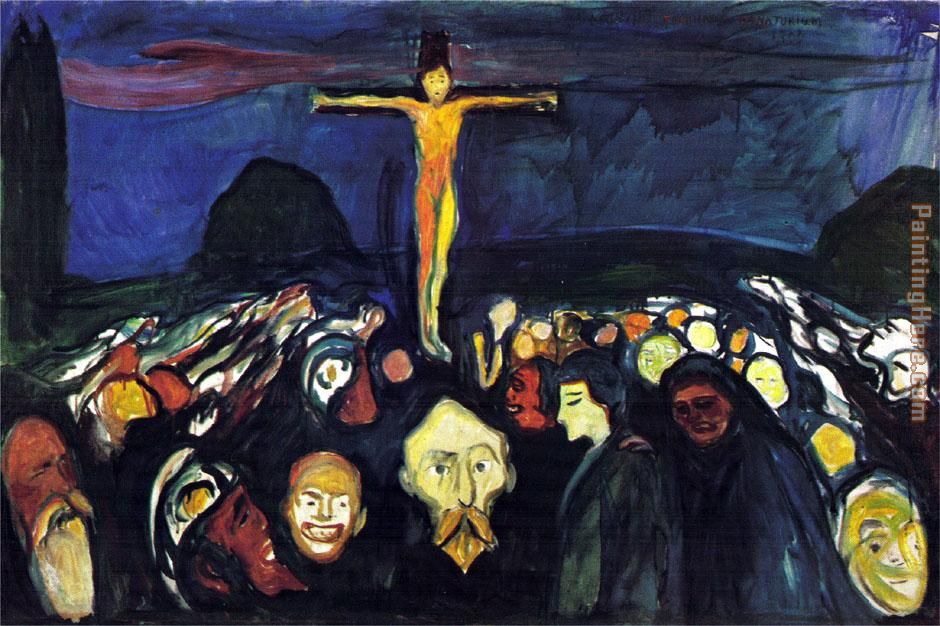 Golgotha painting - Edvard Munch Golgotha art painting